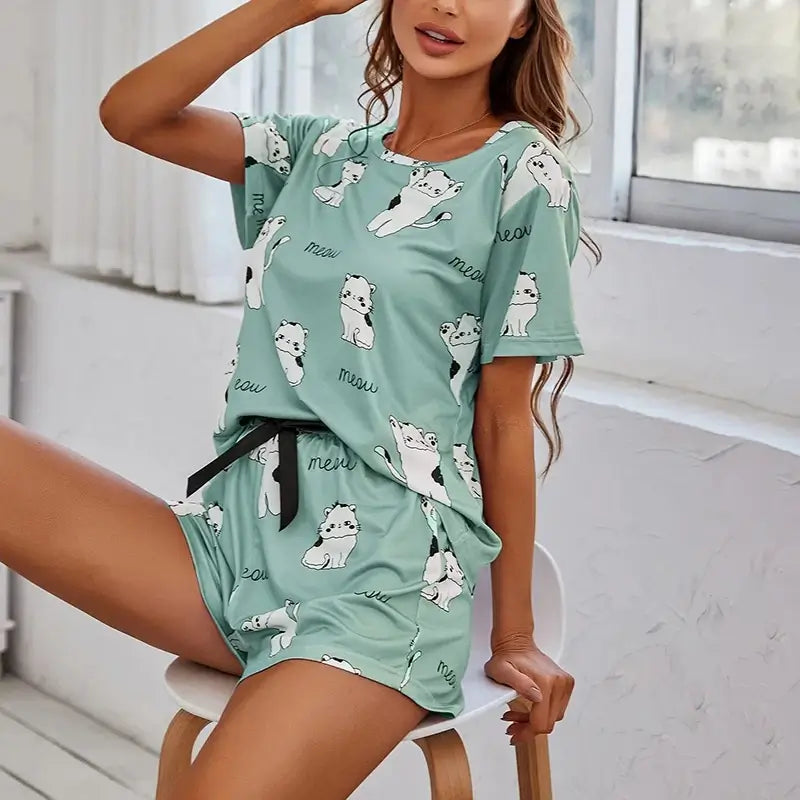 Pijama Feminino Gatinho To Com Sono Pijamas