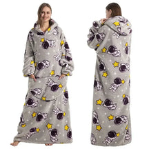 Roupão Hoodie Cobertor com Capuz Longo Divertido