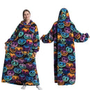 Roupão Hoodie Cobertor com Capuz Longo Divertido