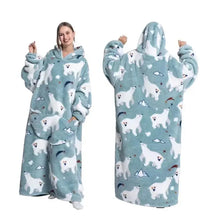 Roupão Hoodie Cobertor com Capuz Longo Divertido