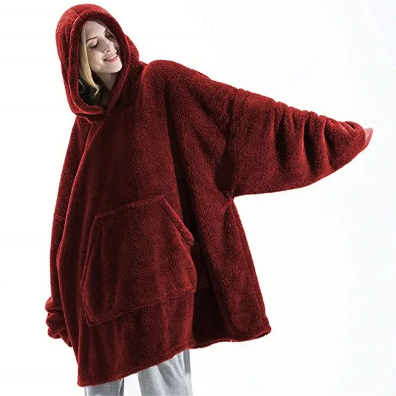 Hoodie Cobertor com Capuz Curto to com sono pijamas