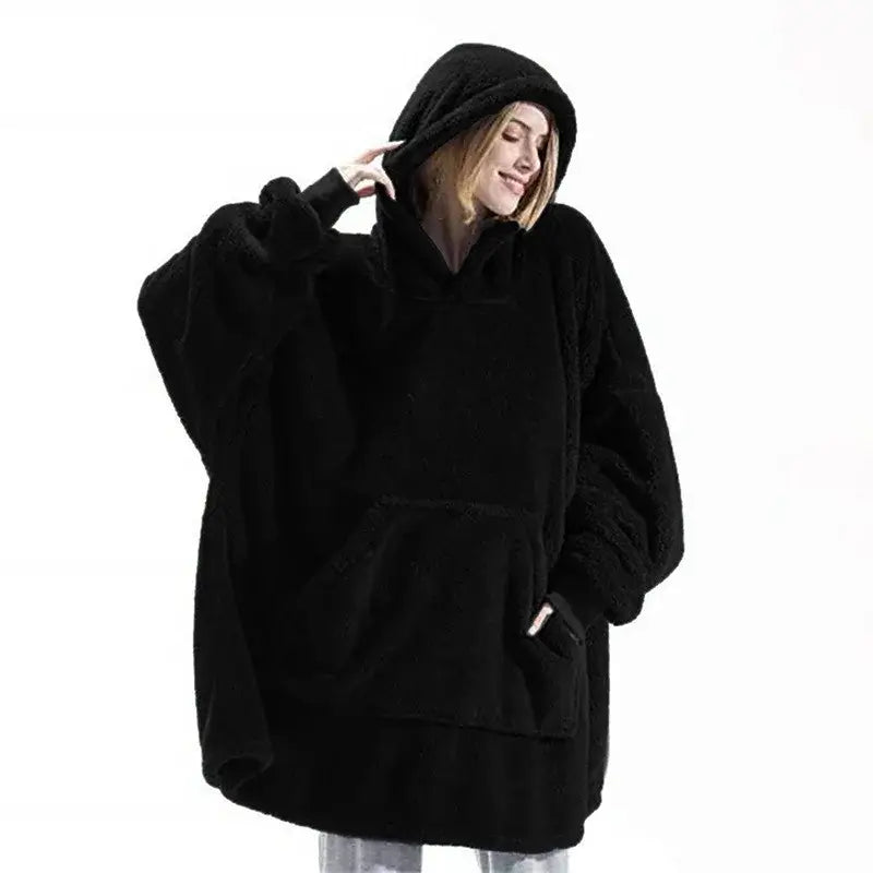 Hoodie Cobertor com Capuz Curto to com sono pijamas