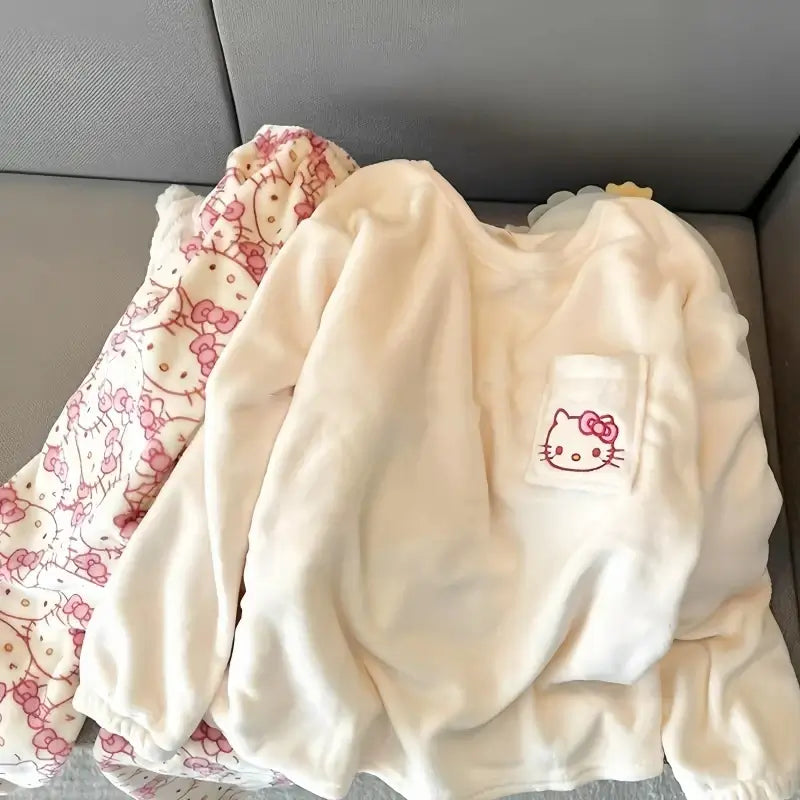 Pijama Feminino Hello Kitty Peluciado To Com Sono Pijamas