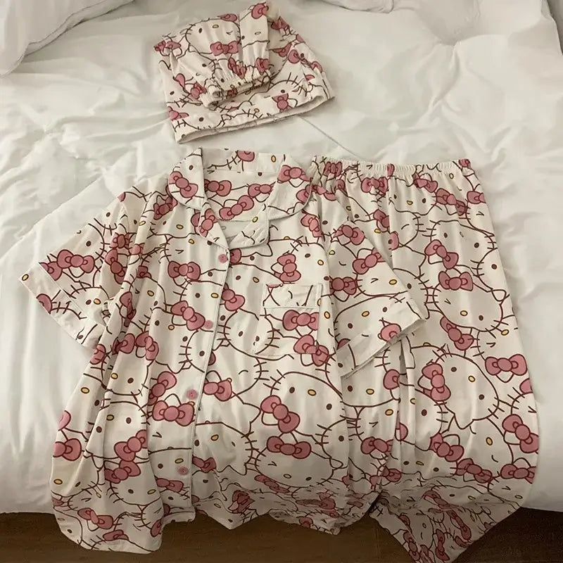 Pijama Feminino Hello Kitty 3 Peças