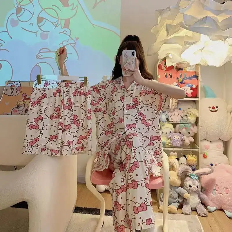 Pijama Feminino Hello Kitty 3 Peças